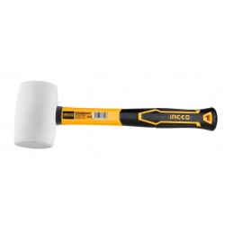 Mazo de Caucho Blanco 8 oz Mango Fibra de Vidrio INGCO | Trabajo Preciso